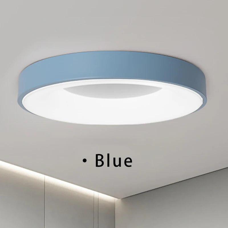 Nordic LED Ceiling Light Originality Macaron Circular Color Modern Ceiling Lamp Balcony Bedroom Study Room Aisles Home Lighting