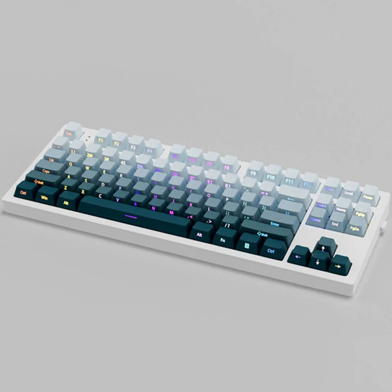 135 Keys Green Hill PBT Double Shot Keycaps Shine Through Side Print Keycaps OEM Profile for Cherry MX Switches Gaming Keyboards
