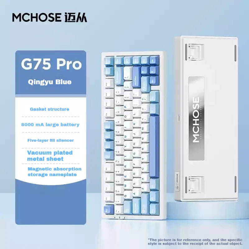 MCHOSE G75 Pro Mechanical Keyboards RGB Hot Swap Gasket Wireless Tri-mode Customized Gaming Keyboard Pc E-Sports Accessories