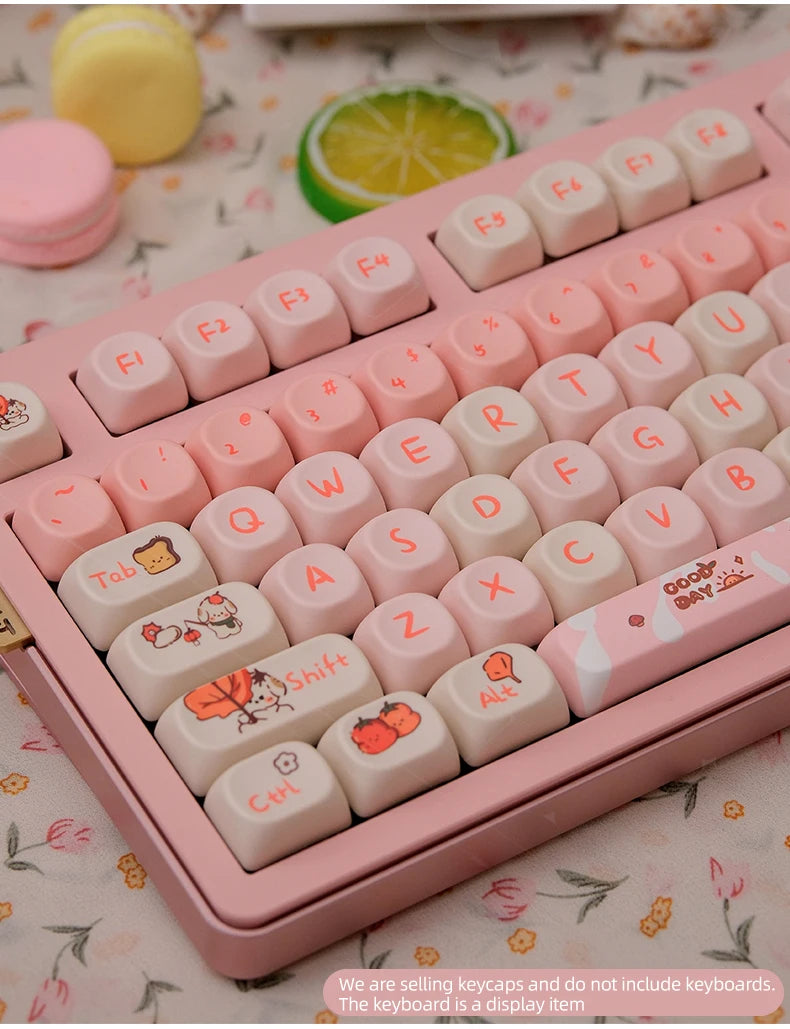 Attack Sharks 98-key cute mechanical keyboard keycaps: MOA PBT material, suitable for multi-layout keyboards