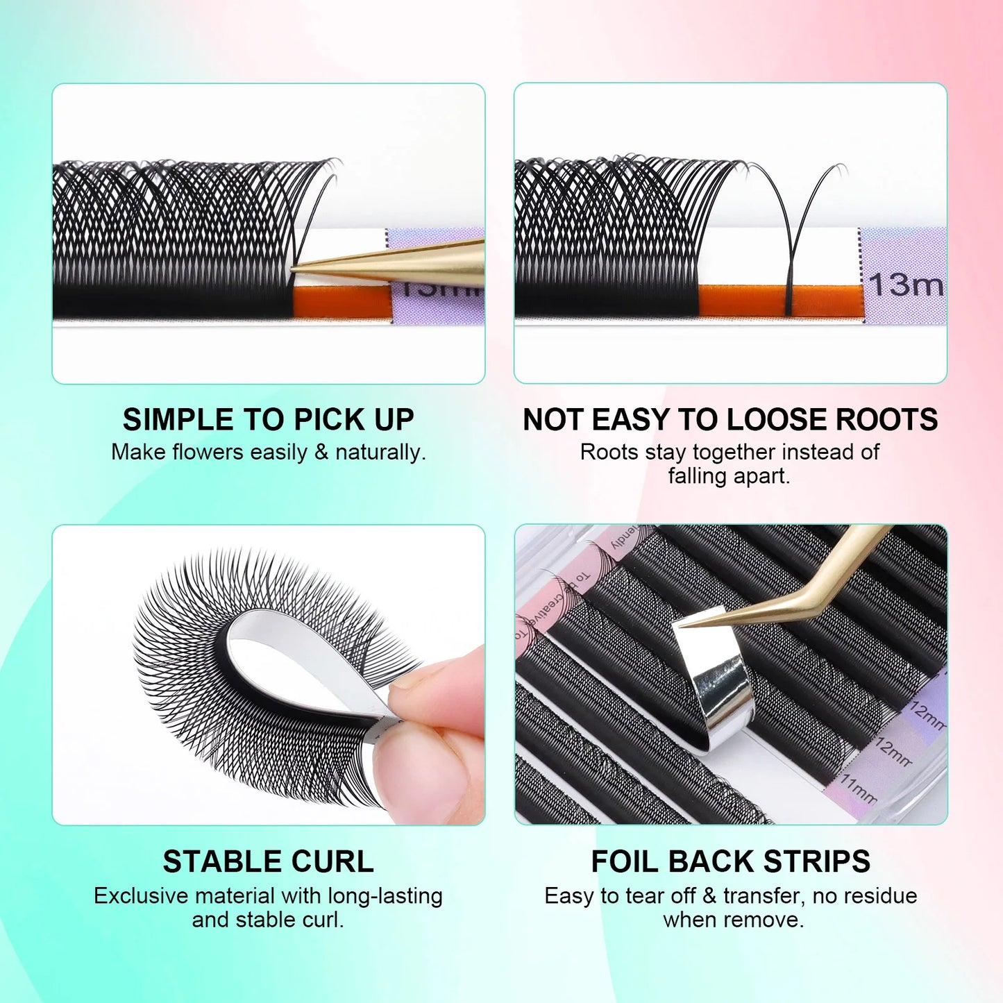 5 Cases YY Shape Black  C/D Curl Eyelashes Extensions Two Tip Lashes  High Quality Makeup Warehouse