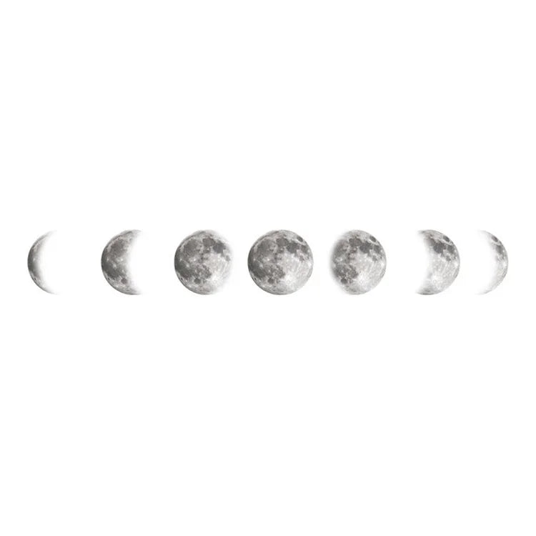 Creative Moon Phase 3D Wall Sticker Wall Decoration Mural Art Decals Kids Bedroom Background Decor Moon Sticker