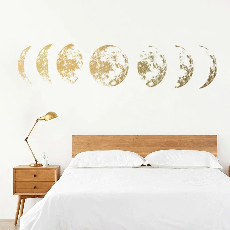 Creative Moon Phase 3D Wall Sticker Wall Decoration Mural Art Decals Kids Bedroom Background Decor Moon Sticker