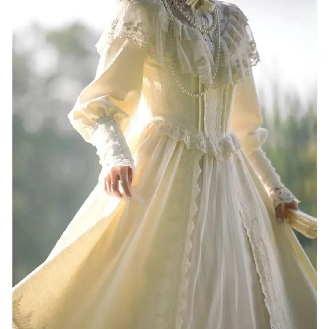 White Lace Women Long Dress