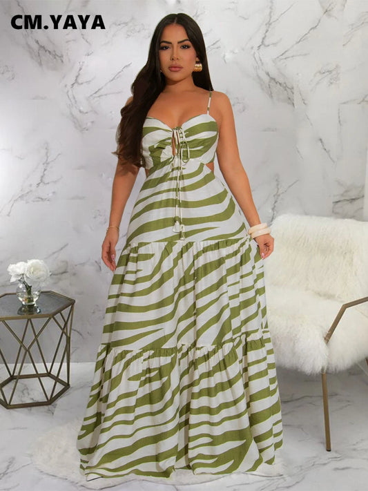 Women Strap Sleeveless Backless Long Dress