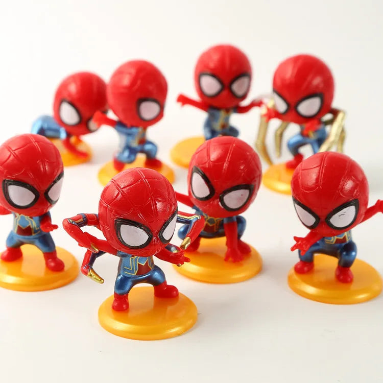 Superhero PVC Action Toys Figure Spiderman Theme Party Model Supplies Ornaments Kids Birthday Cake Decoration