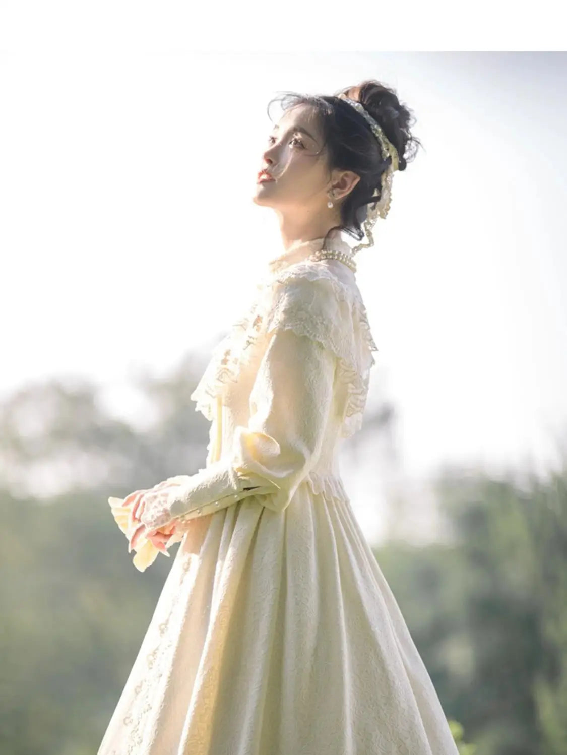 White Lace Women Long Dress