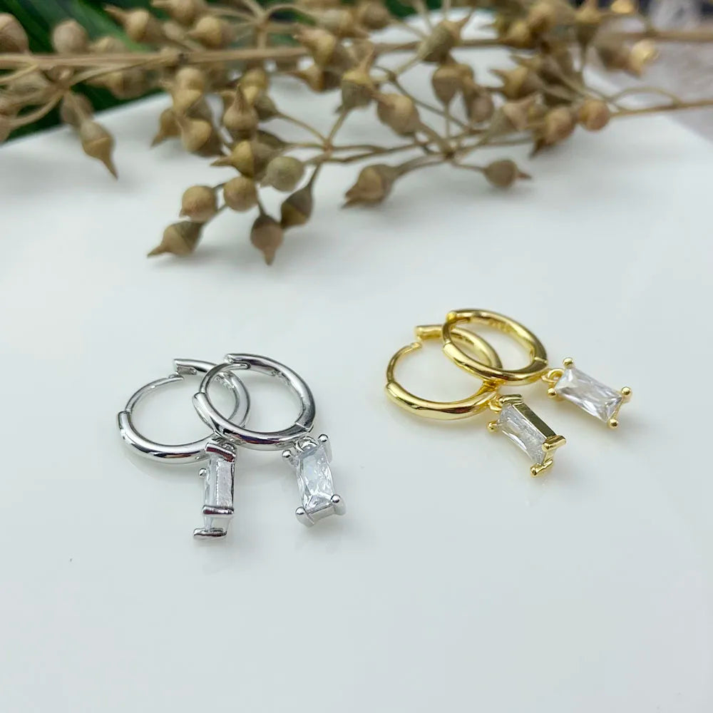 Earring For Women Zircon Cartilage Piercing Drop Earring Ear Hoop Stainless Steel Rook Lobe Jewelry Gift