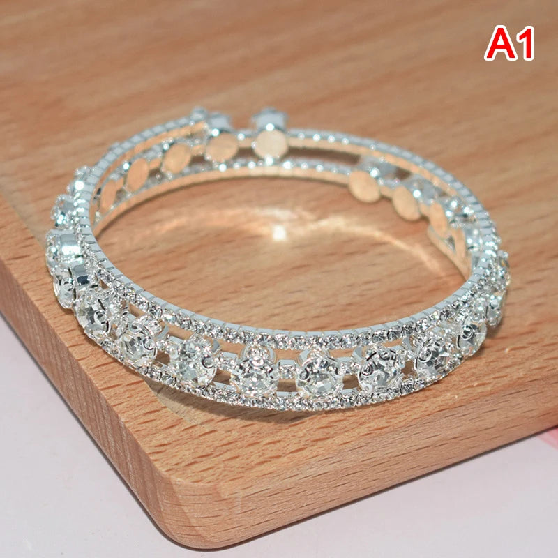 Crystal Bracelet For Women Wedding Bangle Hand Jewelry Rhinestones Bracelet For Women Bridal Jewelry Gift 1 Piece Раслет