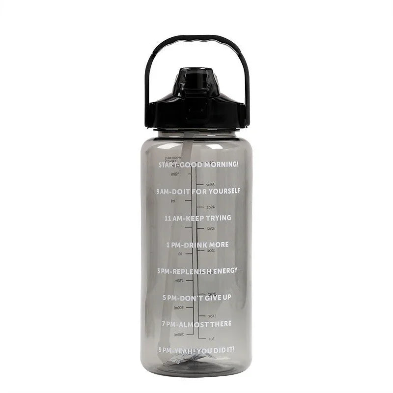 Water Bottle With Straw For Men And Women Cold Water Bottles With Time Marker Drinkware