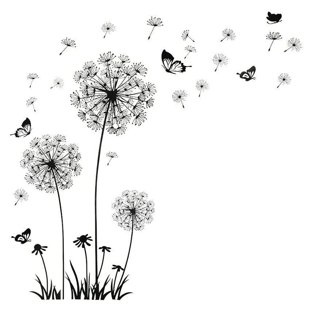 Dandelion Wall Stickers Butterflies On The Wall Living Room Bedroom Glass Window Decoration Mural Art Home Decor Decals