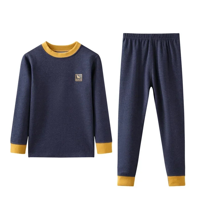 Children's Thermal Underwear Set 7A Antibacterial Autumn Winter Warm Clothes Kids Wool Nature Silk Teen Boys Girls Loungewear