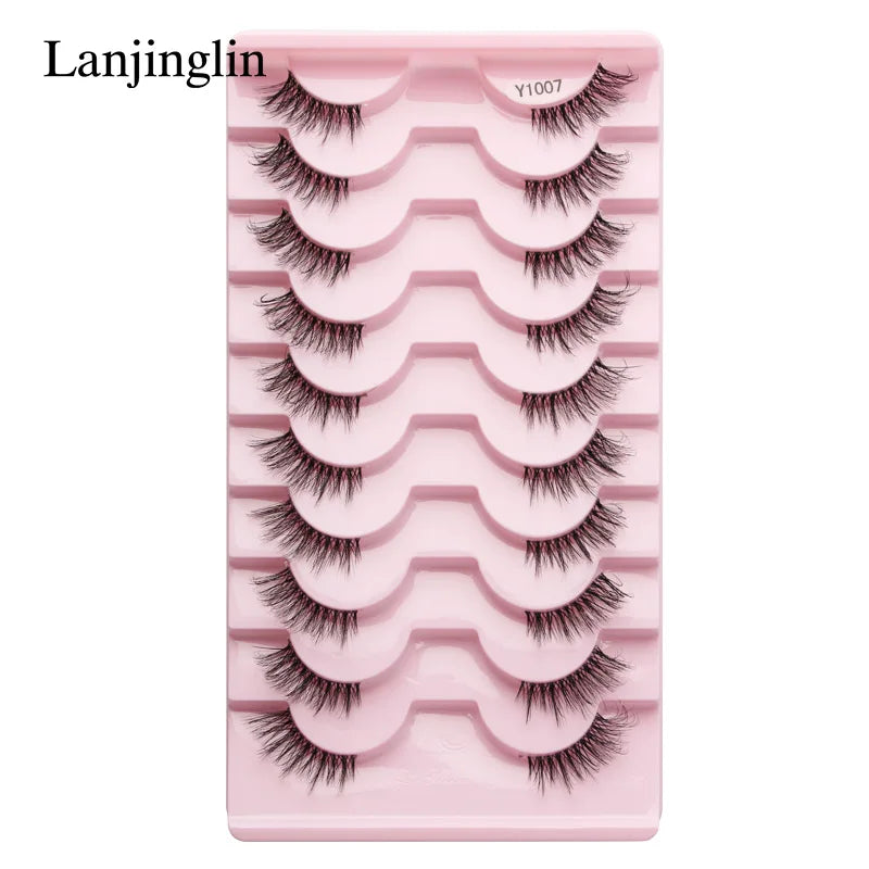 Half Lashes Half Cat Lashes Natural Look Faux Cils Mink Wispy 3d Mink Eyelashes Extension Makeup False Eyelashes