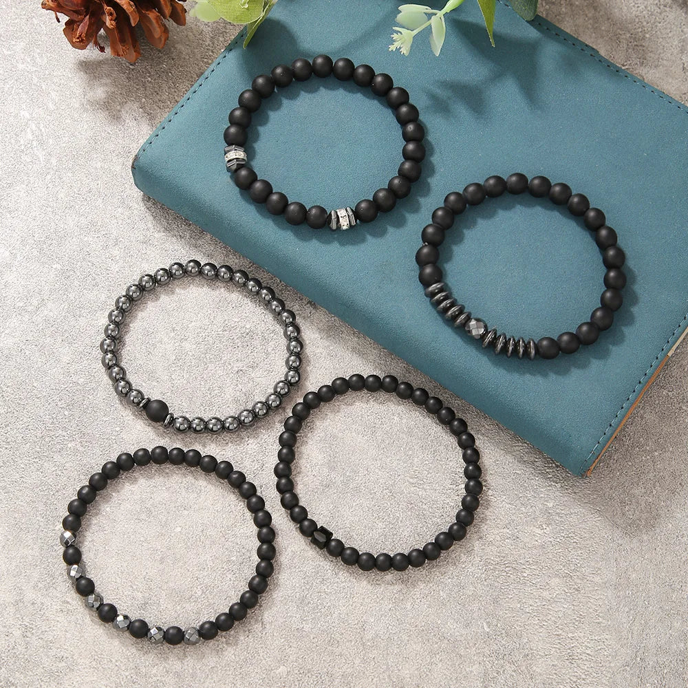 Yogi Bracelet For Men Women Black Matte Hematite Stone Bracelet Jewelry European Beauty Fashion Bracelet Jewelry