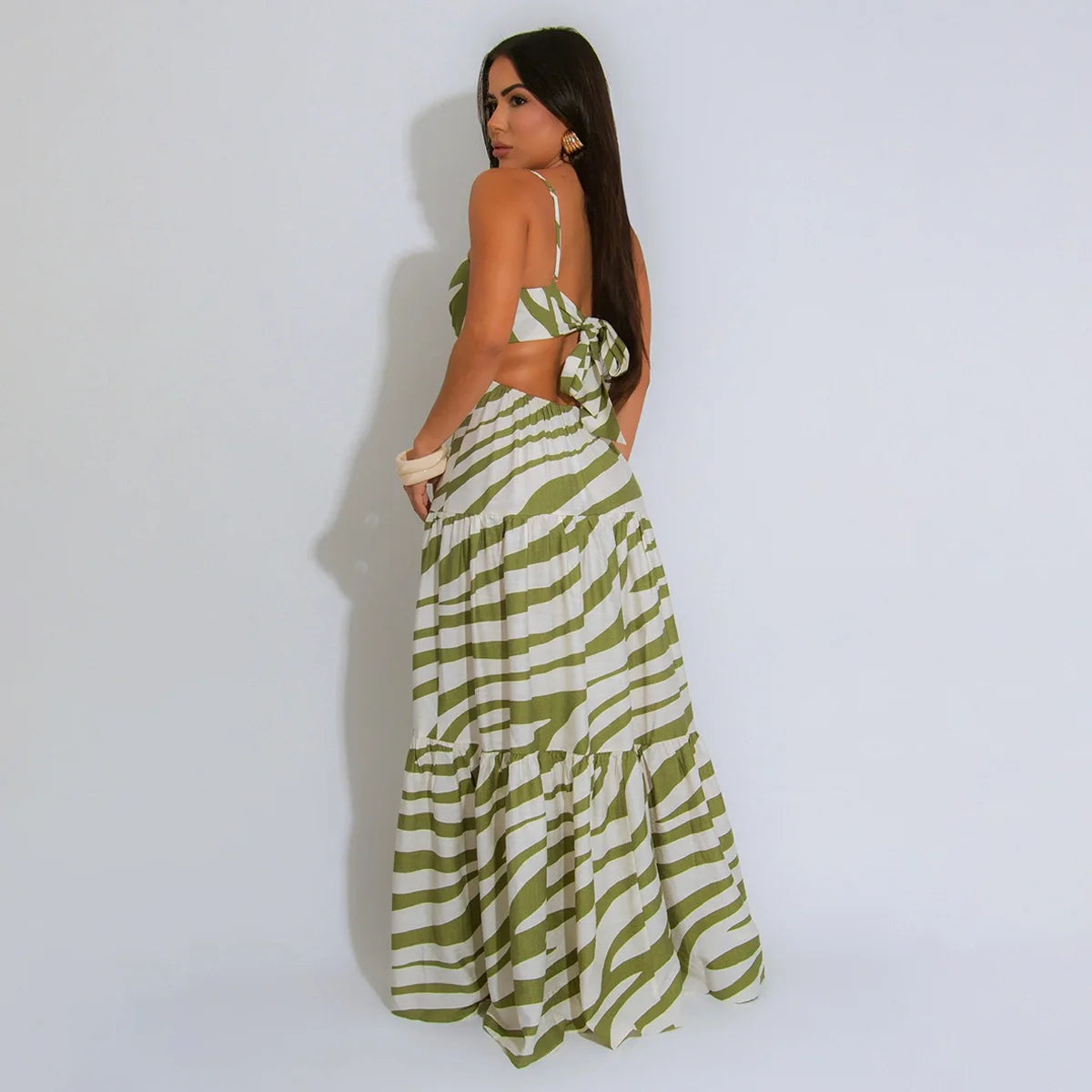 Women Strap Sleeveless Backless Long Dress