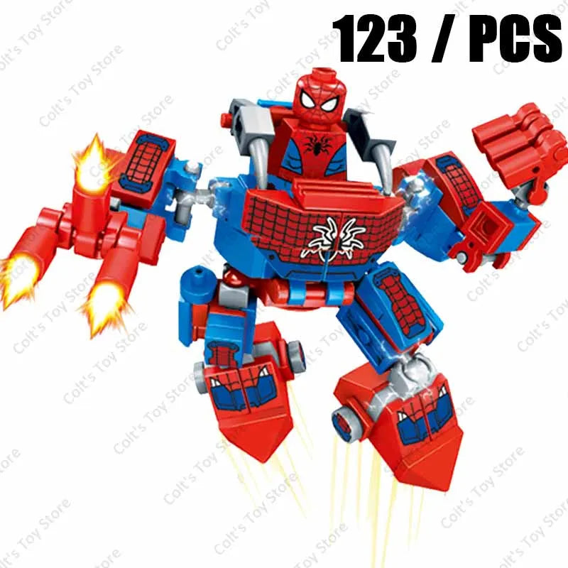 Superheroe Avengers Iron Man Thor Combat Mech Armor Robot Figures Building Blocks Kits Bricks Classic Movie Model Kids Toys Gift