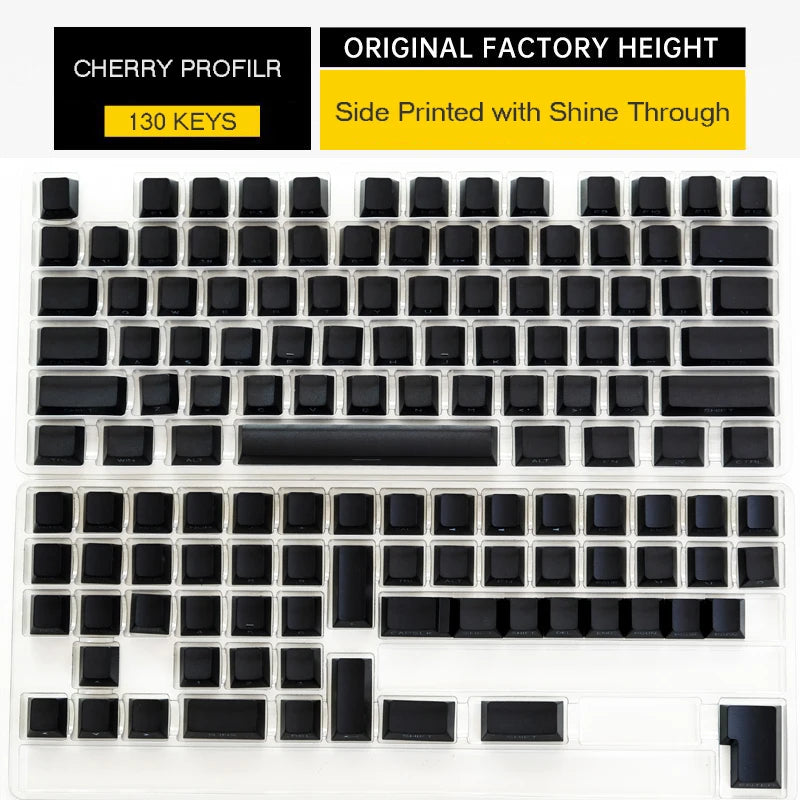 135 Keys Green Hill PBT Double Shot Keycaps Shine Through Side Print Keycaps OEM Profile for Cherry MX Switches Gaming Keyboards
