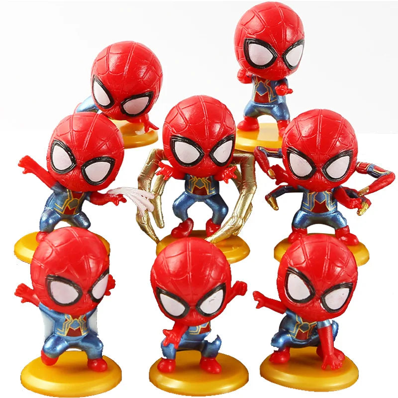 Superhero PVC Action Toys Figure Spiderman Theme Party Model Supplies Ornaments Kids Birthday Cake Decoration