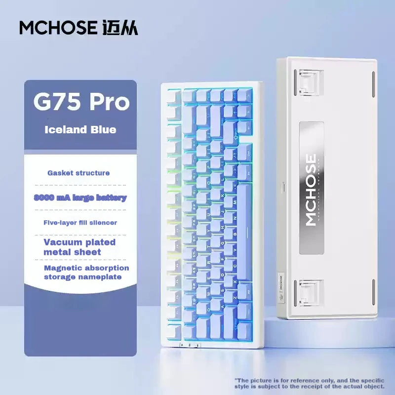 MCHOSE G75 Pro Mechanical Keyboards RGB Hot Swap Gasket Wireless Tri-mode Customized Gaming Keyboard Pc E-Sports Accessories