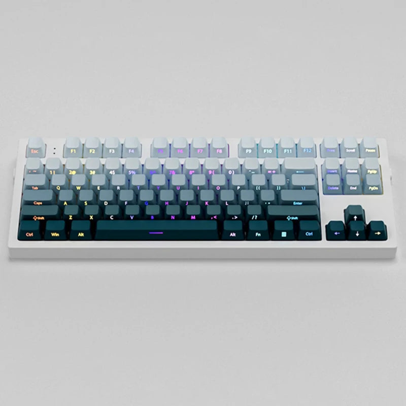 135 Keys Green Hill PBT Double Shot Keycaps Shine Through Side Print Keycaps OEM Profile for Cherry MX Switches Gaming Keyboards