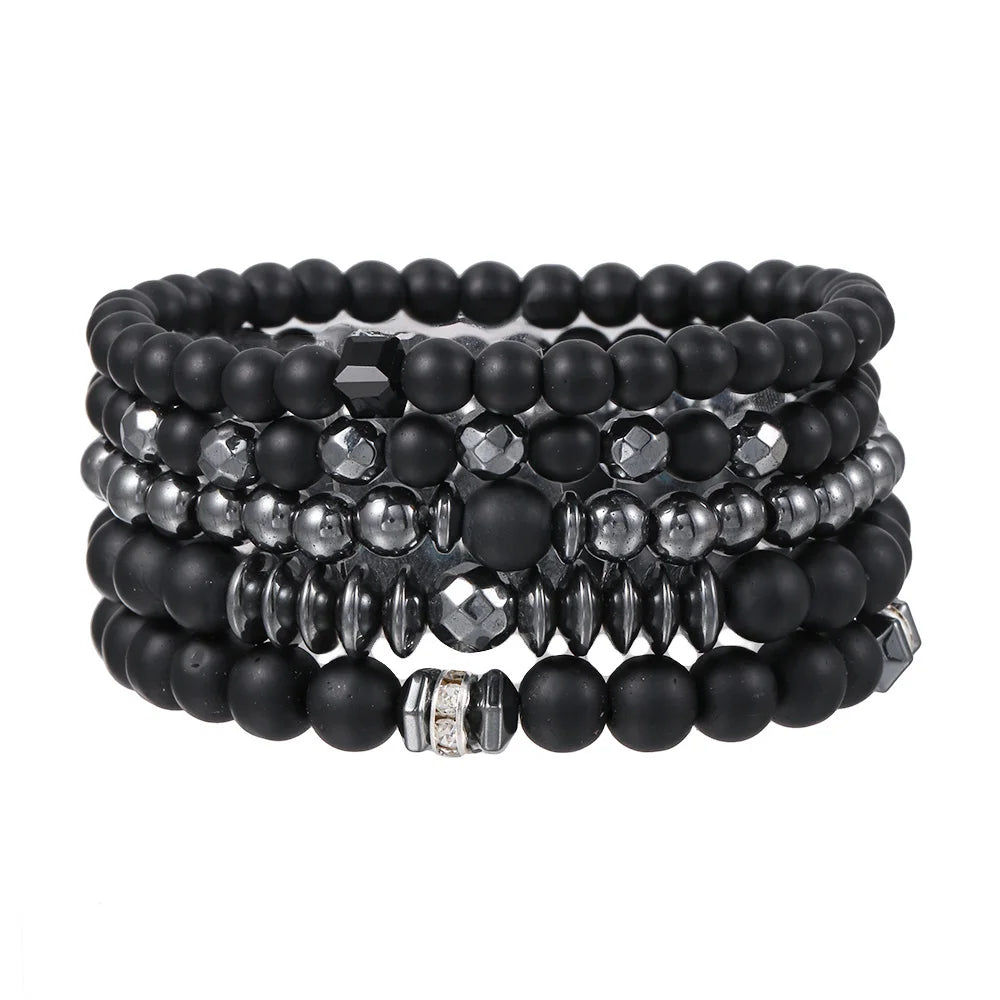 Yogi Bracelet For Men Women Black Matte Hematite Stone Bracelet Jewelry European Beauty Fashion Bracelet Jewelry