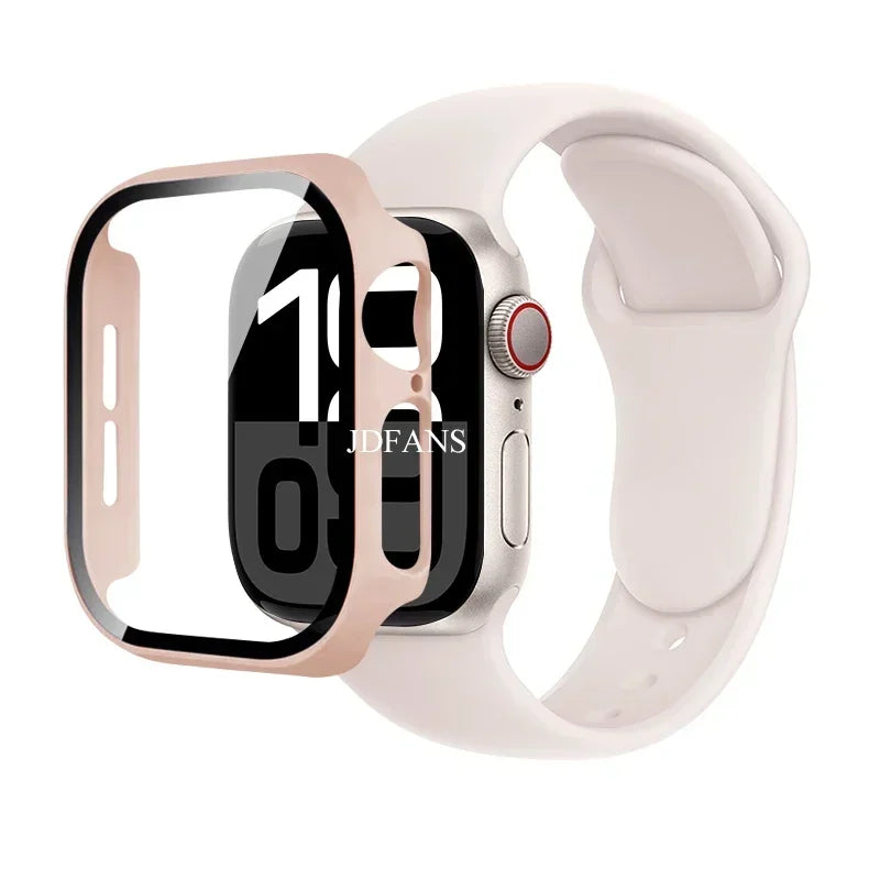 Glass+Case+Strap For Apple Watch 10 42mm 46mm Matte Hard PC bumper Screen Protector Case iWatch series 10 42/46 mm Accessories