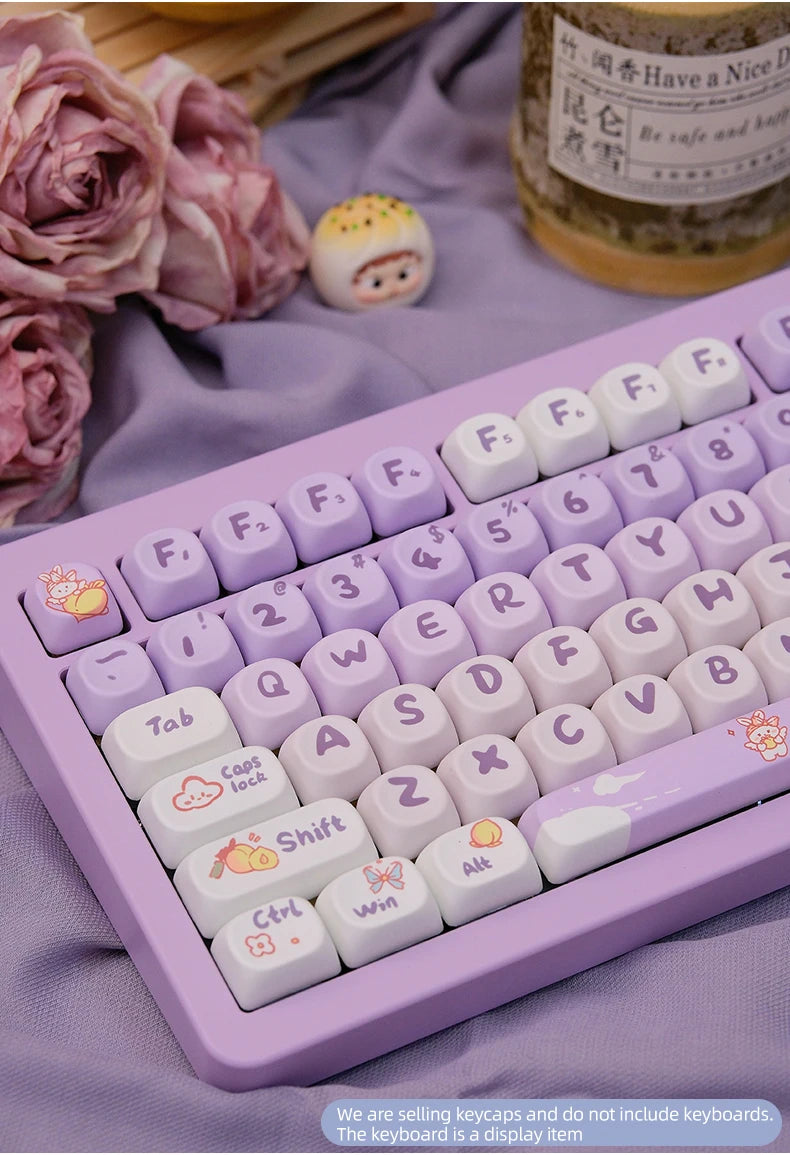 Attack Sharks 98-key cute mechanical keyboard keycaps: MOA PBT material, suitable for multi-layout keyboards