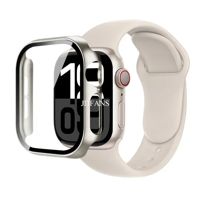 Glass+Case+Strap For Apple Watch 10 42mm 46mm Matte Hard PC bumper Screen Protector Case iWatch series 10 42/46 mm Accessories