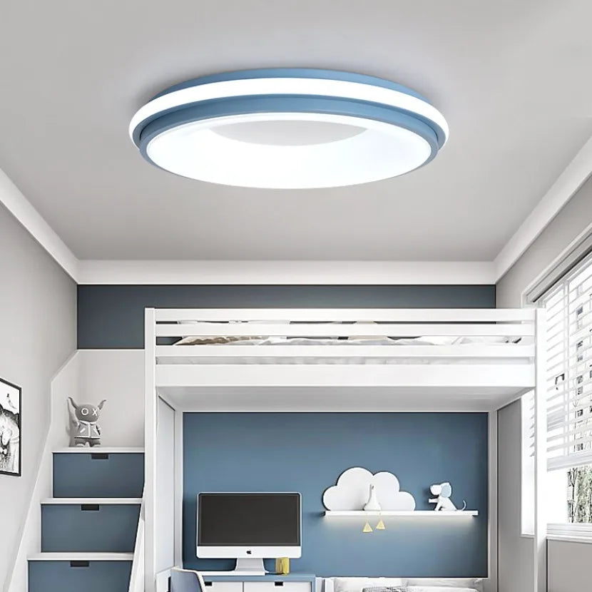 Nordic LED Ceiling Light Originality Macaron Circular Color Modern Ceiling Lamp Balcony Bedroom Study Room Aisles Home Lighting