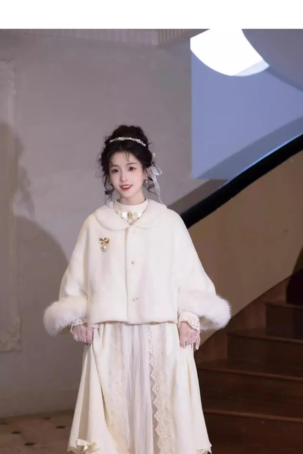 White Lace Women Long Dress