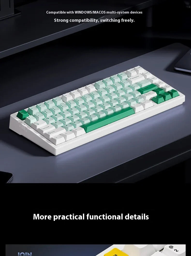 MCHOSE G75 Pro Mechanical Keyboards RGB Hot Swap Gasket Wireless Tri-mode Customized Gaming Keyboard Pc E-Sports Accessories