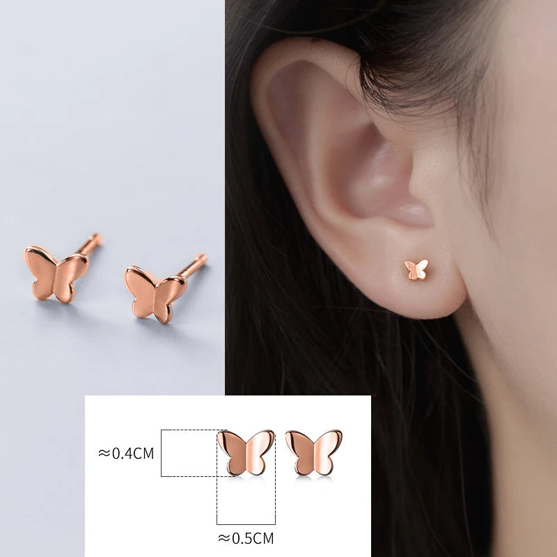 Sterling Silver Butterfly Earrings For Women Stud 925 Small Silver Earrings Jewelry Woman Earring Stud Silver 925