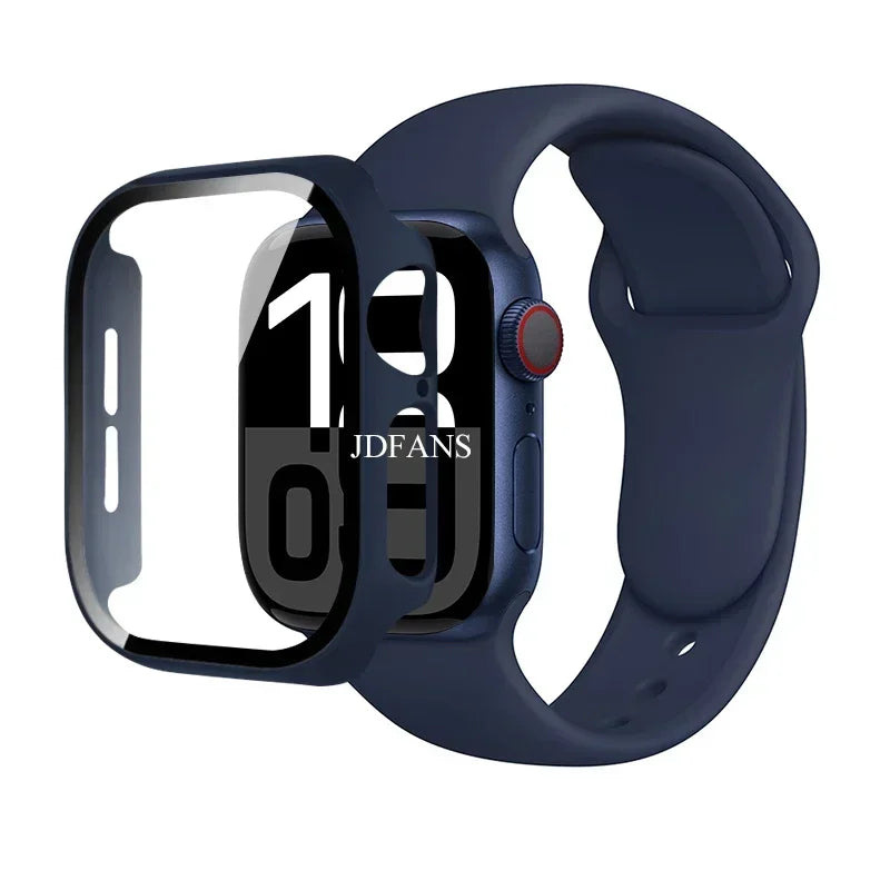 Glass+Case+Strap For Apple Watch 10 42mm 46mm Matte Hard PC bumper Screen Protector Case iWatch series 10 42/46 mm Accessories