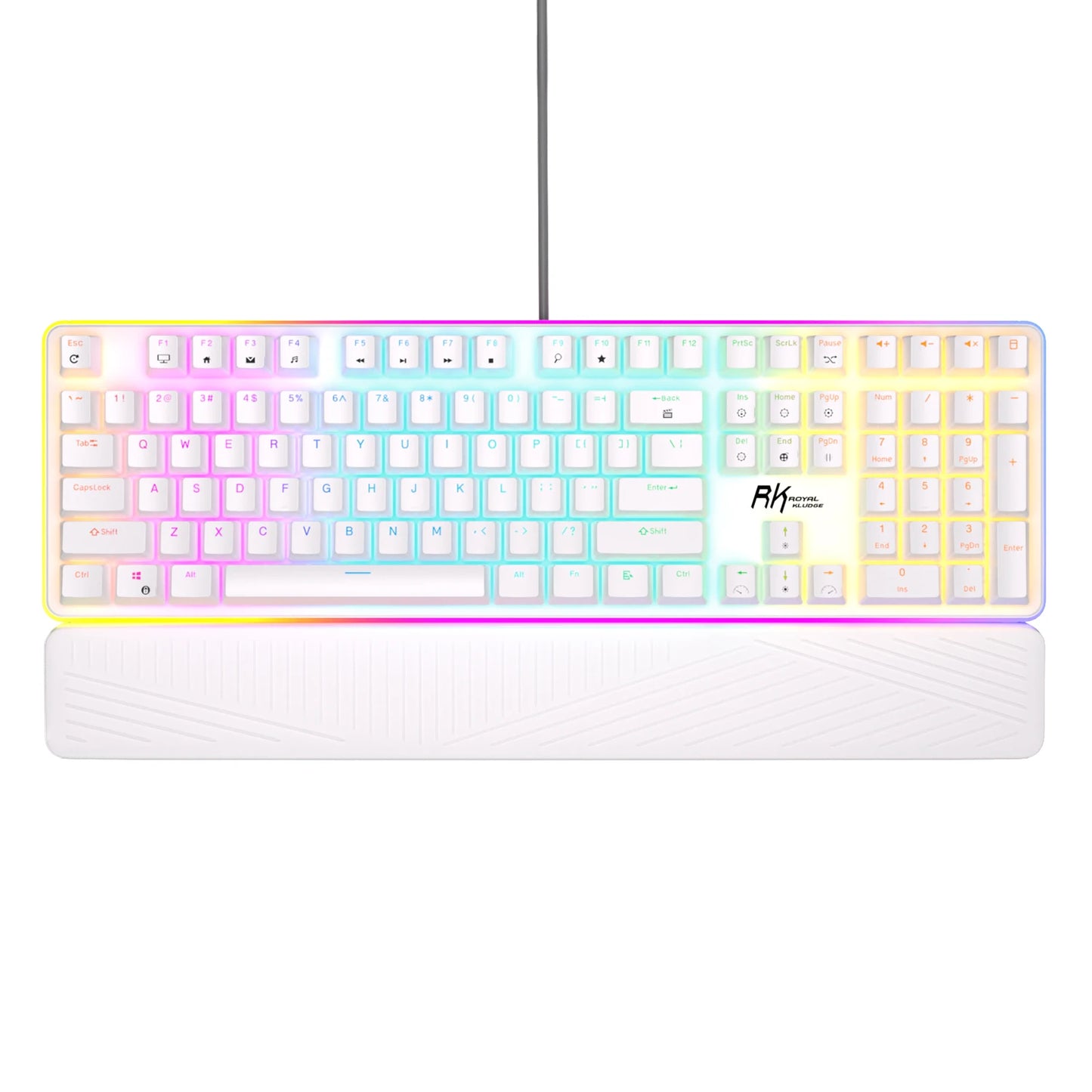 RK ROYAL KLUDGE RK918 Brazilian Portuguese Mechanical Keyboard 108 Keys RGB Backlight Gaming Keyboards with Side Lamp Hand Rest