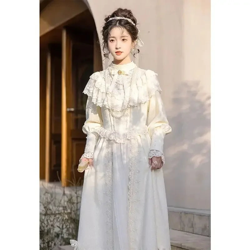 White Lace Women Long Dress
