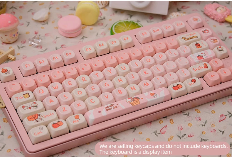 Attack Sharks 98-key cute mechanical keyboard keycaps: MOA PBT material, suitable for multi-layout keyboards