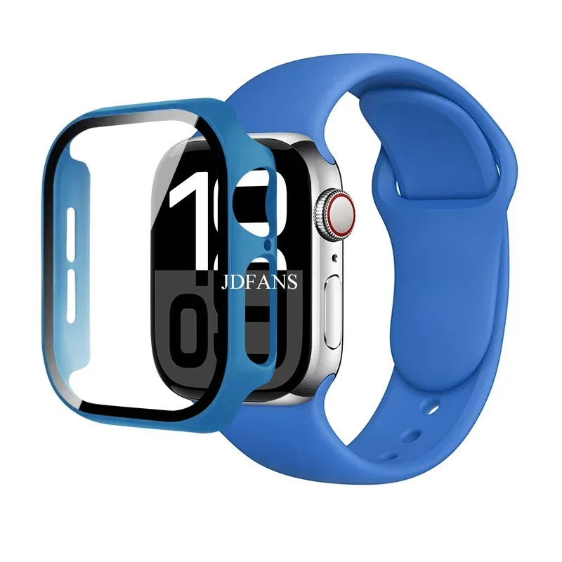 Glass+Case+Strap For Apple Watch 10 42mm 46mm Matte Hard PC bumper Screen Protector Case iWatch series 10 42/46 mm Accessories