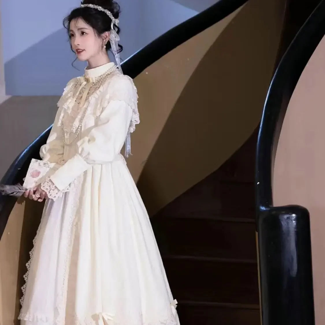 White Lace Women Long Dress