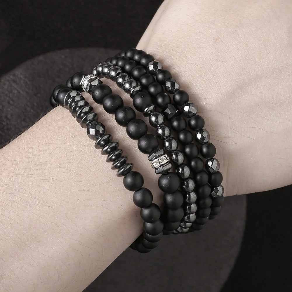 Yogi Bracelet For Men Women Black Matte Hematite Stone Bracelet Jewelry European Beauty Fashion Bracelet Jewelry