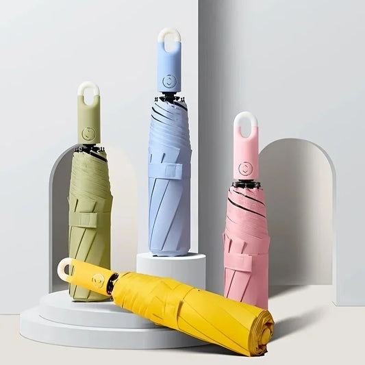 Windproof Light Folding Portable  Casual Waterproof Rotating Lock Vinyl Automatic Umbrella