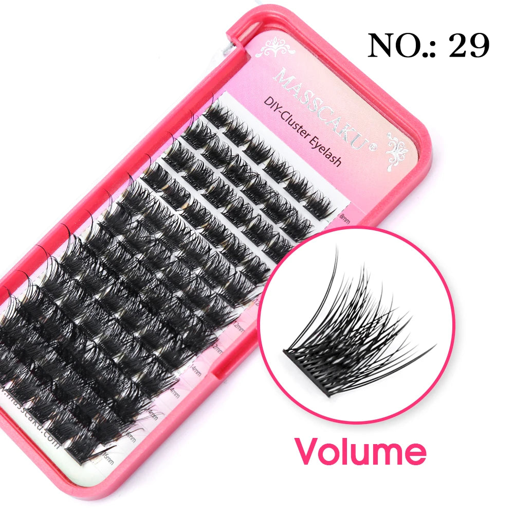 Eyelash Extension Segmented False Bundles Eyelashes 72Volume Natural Russian Faux Mink Makeup Lashes