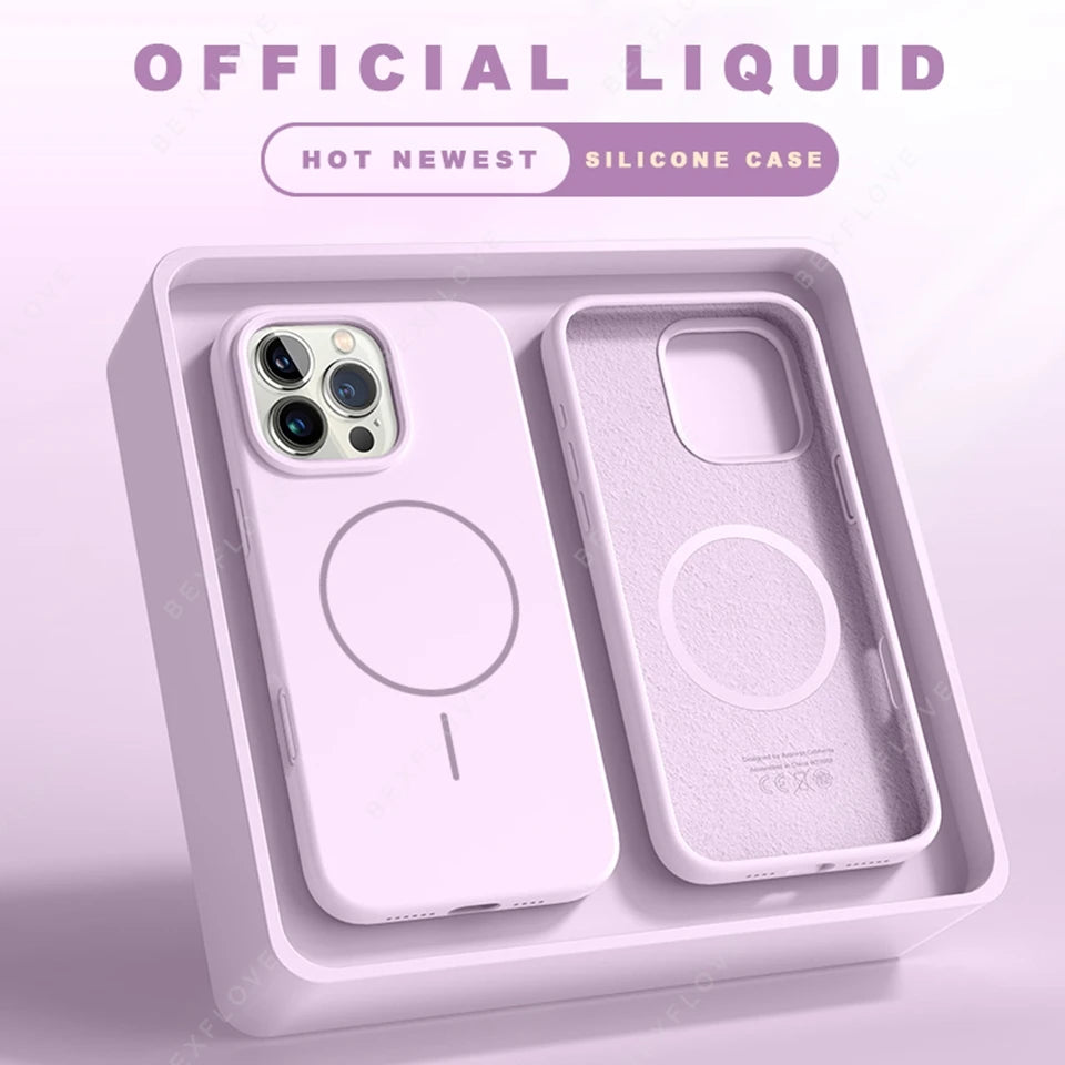 Magnetic Phone Case For iPhone 15 14 16 Plus 11 12 13 16 Pro Max Silicone Soft Cover