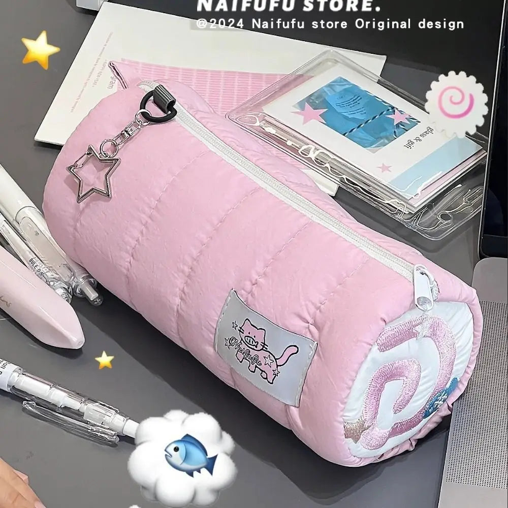 Pencil Case Doll Pencil Case Large Capacity Cosmetic Bag Pencil Case Pink Pencil Case Soft Touch Pen Bag