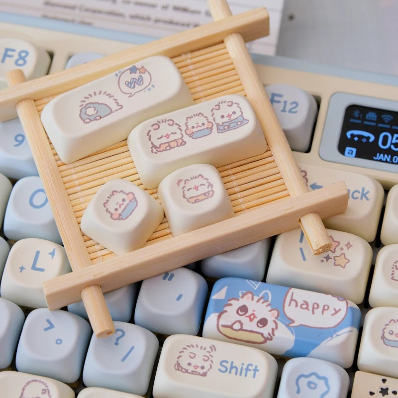 Attack Sharks 98-key cute mechanical keyboard keycaps: MOA PBT material, suitable for multi-layout keyboards