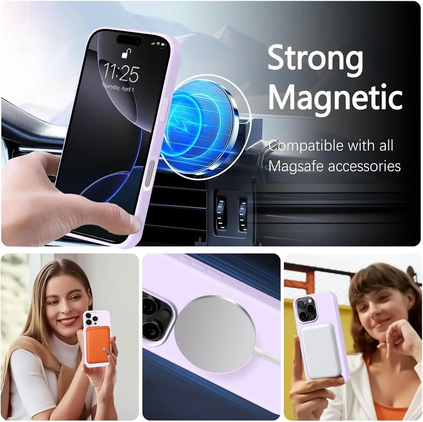 Magnetic Phone Case For iPhone 15 14 16 Plus 11 12 13 16 Pro Max Silicone Soft Cover