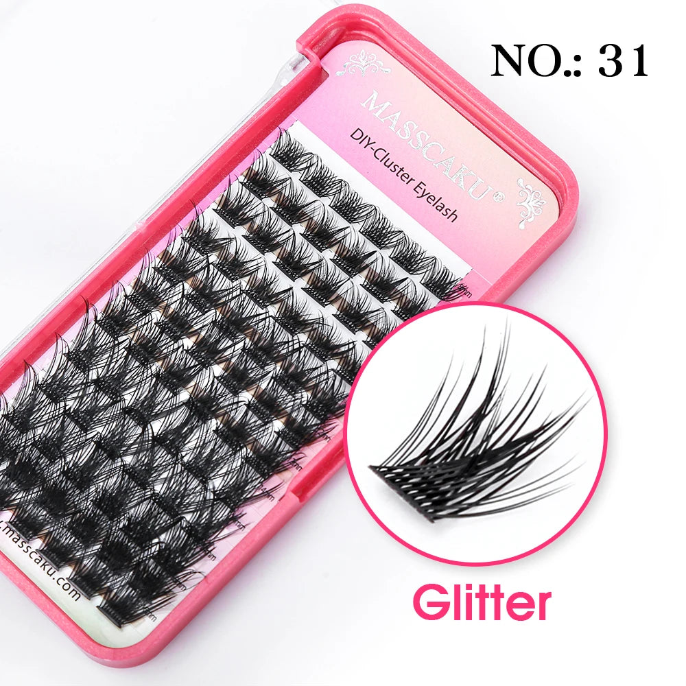 Eyelash Extension Segmented False Bundles Eyelashes 72Volume Natural Russian Faux Mink Makeup Lashes