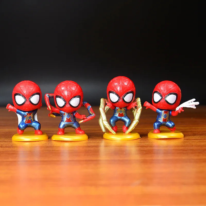 Superhero PVC Action Toys Figure Spiderman Theme Party Model Supplies Ornaments Kids Birthday Cake Decoration