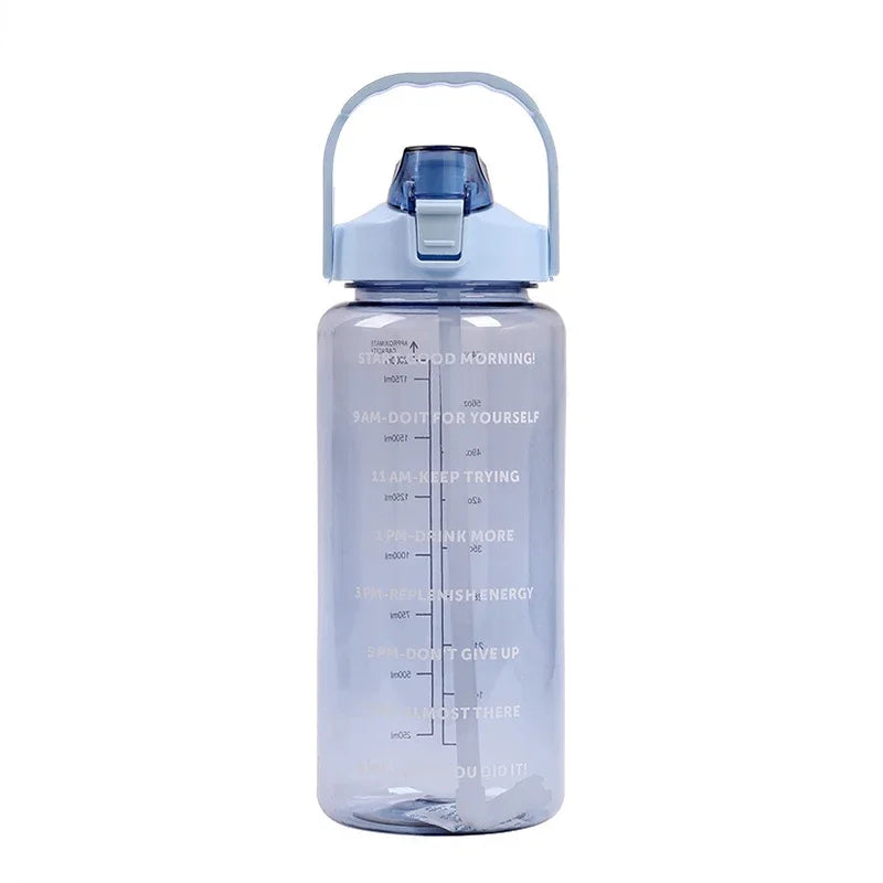 Water Bottle With Straw For Men And Women Cold Water Bottles With Time Marker Drinkware