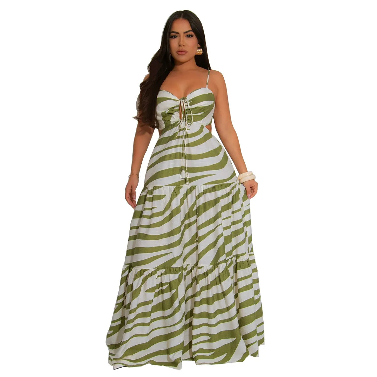 Women Strap Sleeveless Backless Long Dress