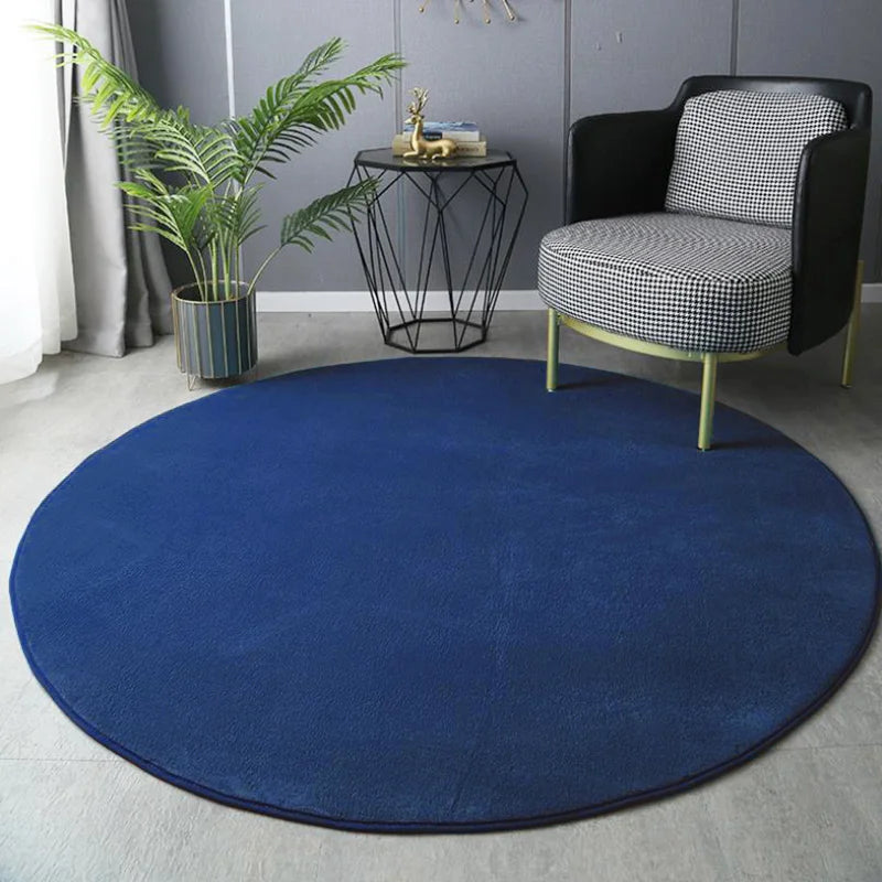 Velvet Carpet Round For Home Living Room Coffee Table Floor Rug Short Plush Foot Mat Children's Play Crawling Carpets